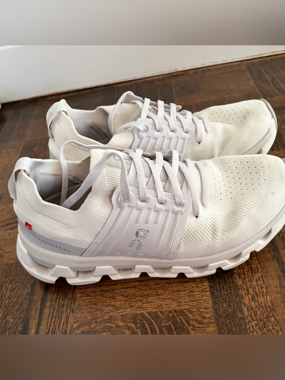 On Running All-White Cloudswift Knit Lace-Up Sneakers